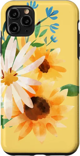 Miniatura 13 de iPhone 16 Yellow Sunflower Vintage Flower Petals Case