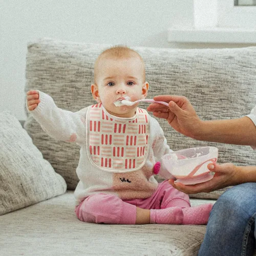 Miniatura 4 de Paquete de 10 baberos de algodón a presión para bebé niño y niña, baberos súper suaves para dentición y alimentación Conjunto de flores