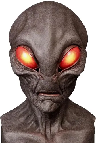 Máscara de alienígena OVNI realista 3D, Scarry para Halloween, de látex visible, cubierta para la cabeza, disfraz novedoso para fiesta (B)