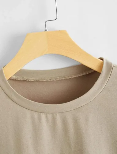 Miniatura 4 de SAFRISIOR Camiseta de gran tamaño con estampado gráfico de letras para mujer cuello redondo hombros caídos manga corta larga