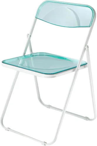 Miniatura 9 de Urban Lifestyle Silla plegable moderna de acrílico transparente con marco cromado, negro