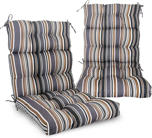 Miniatura 14 de EAGLE PEAK Cojín Acolchado para Silla de Patio con Respaldo Alto para Exteriores/Interiores, Juego de 1, 46'' x 22'', Azul Claro