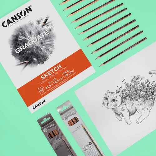 Miniatura 5 de Canson Bloc de bocetos para graduados, plegable, 11 x 14 pulgadas, 40 hojas Papel de artista para adultos y estudiantes, dibujo, bocetos y diario