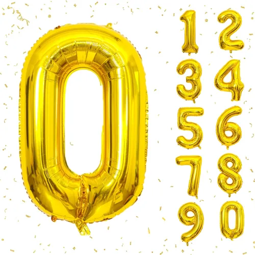 Miniatura 30 de Globos de números azul claro de 40 pulgadas, globos de aluminio de Mylar con helio para cumpleaños, globo número 6 para decoración de fiestas