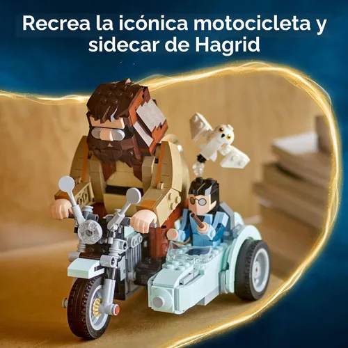 Miniatura 3 de LEGO Harry Potter - Paseo en motocicleta de Hagrid y Harry - Juguete de construcción para niños, motocicleta para niños y niñas, para fanáticos