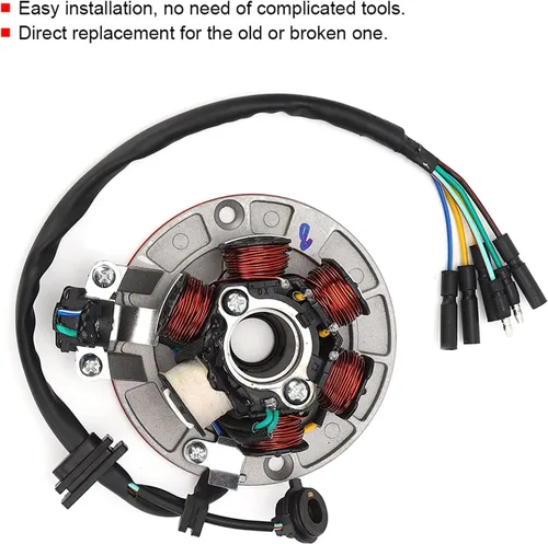 Miniatura 6 de Reemplazo de estator Magneto, placa de estator Magneto de repuesto de 5 bobinas, estator de encendido magnético, accesorio de motocicleta apto