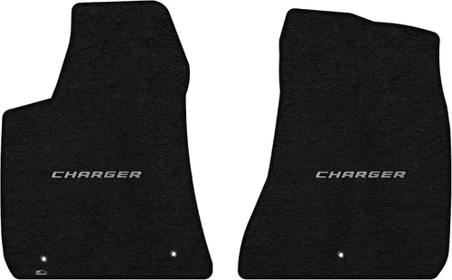 Lloyd Mats Alfombrillas de piso de ajuste personalizado para Dodge Charger RWD 2011-2023 LogoMat Juego de 2 piezas Carbón