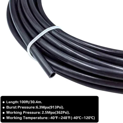 Miniatura 3 de Beduan - Tubo de nylon neumático de 3/8" OD, 100 pies, SAEJ844; manguera de línea de aire de nylon para sistema de frenos de aire o transferencia
