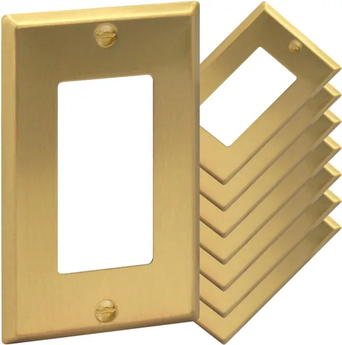 Miniatura 19 de Rio Salto BRASS - Cubierta de pared de metal dorado para toma de corriente o interruptor de luz, placa de pared resistente a la corrosión, cubierta