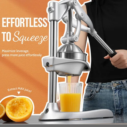 Miniatura 2 de Sopito Exprimidor manual, exprimidor de naranja sin esfuerzo, exprimidor de mano de acero inoxidable de seguridad profesional para cítricos, limón