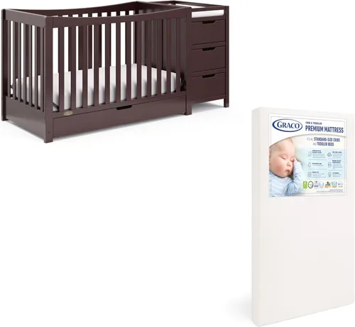 Miniatura 13 de Graco Remi - Cuna convertible 4 en 1 y cambiador (blanco) – Certificado GREENGUARD Gold, se adapta a colchón de cuna estándar, se convierte en cama