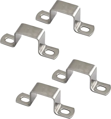 Miniatura 8 de Abrazadera de tubo cuadrada de 1.969x1.969 in de acero inoxidable 304 en forma de U de puntal de conector de soporte de tubo de hebilla de manguera