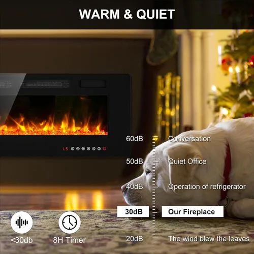 Miniatura 5 de Chimenea eléctrica ultrafina de 50 pulgadas, montada en la pared e independiente, inserto de chimenea LED, chimenea de pared para sala