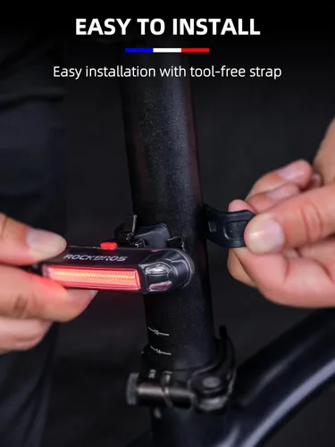 Miniatura 6 de ROCKBROS Luz trasera de bicicleta USB recargable LED luz trasera de bicicleta 6 modos IPX4 luz trasera de bicicleta para conducción nocturna