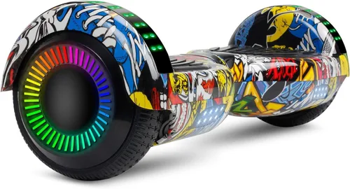 Miniatura 14 de LIEAGLE Hoverboard - Patineta autoequilibrante de 16.5 cm, 6.5 pulgadas, con ruedas Bluetooth, luces LED, para niños y adultos A01-blanco