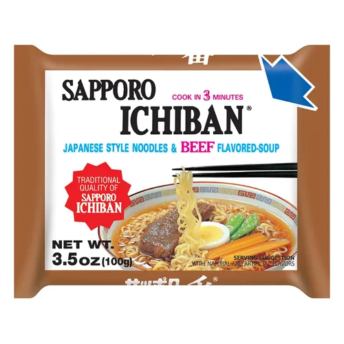 Miniatura 2 de [SAPPORO ICHIBAN] Fideos Ramen, sabor a carne, fideos instantáneos japoneses de sabor nº 1 (3.5 onzas x 24 paquetes) Paquete de 24