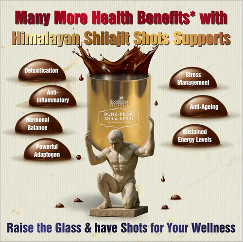 Miniatura 6 de Resina Shilajit pura del Himalaya Alta potencia para hombres y mujeres 75 porciones para resistencia y construcción muscular, más de 85