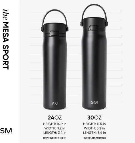 Miniatura 7 de Simple Modern Mesa Sport Botella de Agua con Tapa de Sorbo Cubierta Botella de Acero Inoxidable Aislada de 24oz Compatible con Portavasos