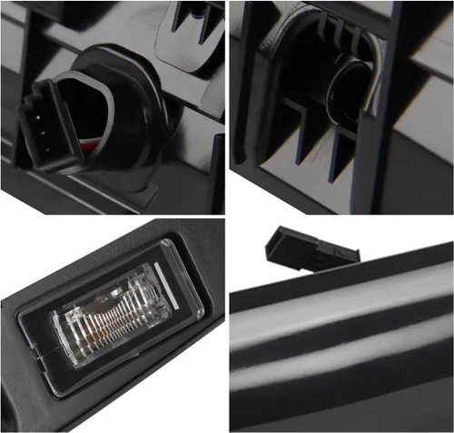 Miniatura 5 de DOCAS Manija de la escotilla trasera del maletero con lámpara, tapa de guarnición de la puerta trasera en negro Compatible con la manija