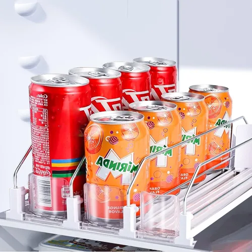 Organizador de bebidas para refrigerador, dispensador organizador de latas de soda para refrigerador con deslizamiento automático de empuje, 3 filas