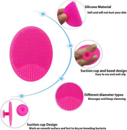 Miniatura 3 de Limpiador facial, cepillo de limpieza facial de silicona suave, esponja de masaje, eliminación de puntos negros, exfoliante para pieles sensibles