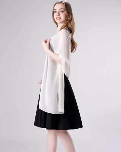 Miniatura 40 de Chales/mantones de gasa suave para vestidos, accesorios de mujer
