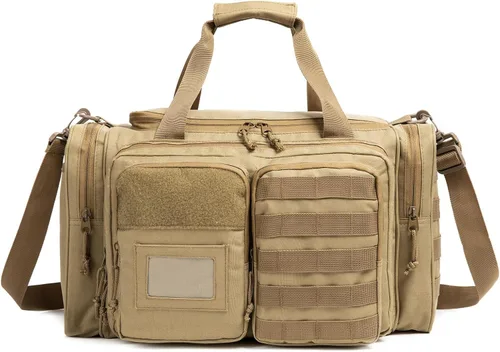 Miniatura 9 de Bolsa para polígono de tiro de pistola táctica para pistolas y municiones, bolsa de lona grande para pistolas, revistas, municiones y accesorios