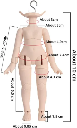 Miniatura 3 de Nuevo cuerpo de muñeca 1/12BJD para cabeza GSC, muñeca OB11 reemplazo cuerpo, con accesorios de cuerpo de animales, tres usos, figuras de acción