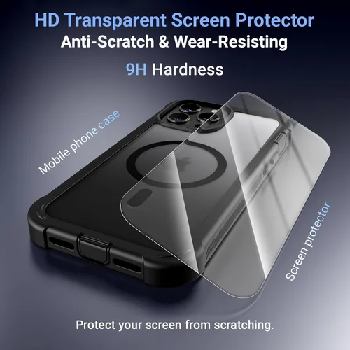 Miniatura 7 de Funda magnética para iPhone 13 Pro Max, protector de pantalla, compatible con MagSafe, protección contra caídas de grado militar, protección