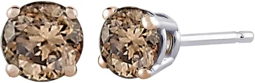 Miniatura 2 de Pendientes redondos de diamantes de talla brillante de oro blanco de 14 quilates (12 cttw)