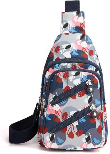 Miniatura 10 de FANDARE Elegante bolso bandolera para mujer para mujer, bolsa de pecho cruzada con agujero para auriculares, Negro, Grande