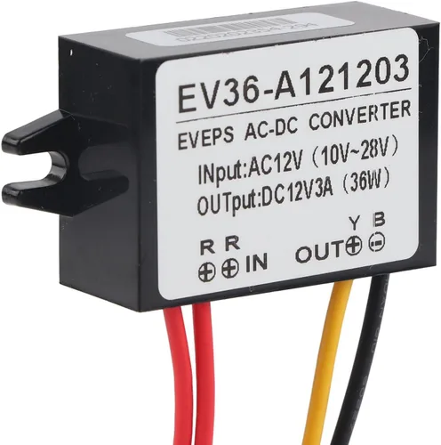 Miniatura 4 de Watris Veiyi Convertidor de voltaje reductor, CA 10-28V a DC12V ± 0.25V, convertidor Buck impermeable para coche/módulo descendente impermeable (3A)