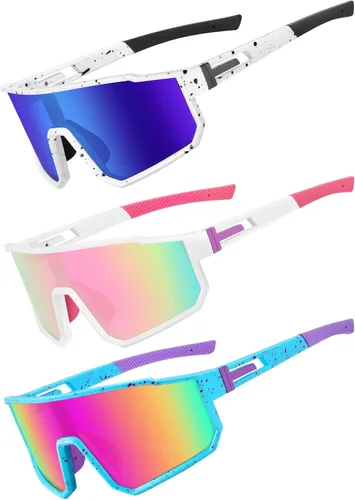 Miniatura 25 de Gafas de sol deportivas para niños, polarizadas, con protección UV400, para niños y niñas, para béisbol, softbol, ciclismo Lentes rojas con montura