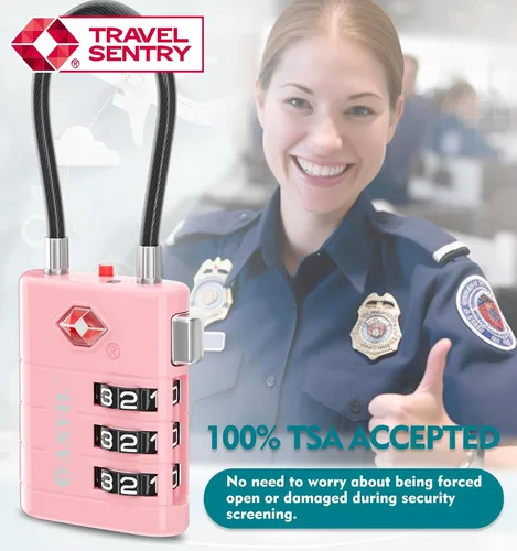 Miniatura 8 de ANVIL Cerraduras de equipaje aprobadas por la TSA - Cerraduras de viaje combinadas TSA008 de alta seguridad con indicador de inspección para maletas