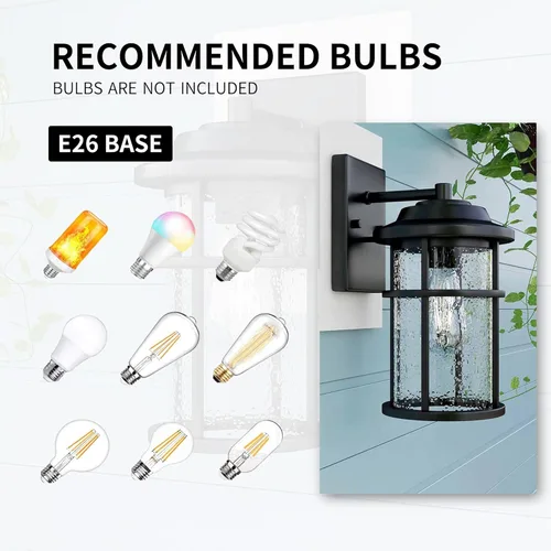 Miniatura 6 de Luces exteriores para casa, lámpara exterior, aplique de pared impermeable para exteriores, iluminación de montaje en pared negra antioxidante