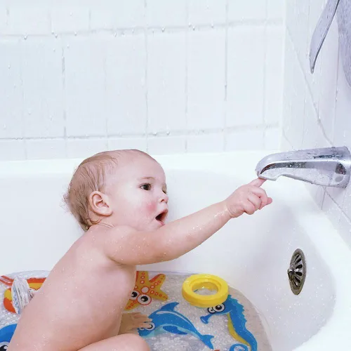 Miniatura 3 de Tapete de baño antideslizante para bebé con ventosas para bañera, tapete antideslizante para ducha, 27 x 15 pulgadas, bonito diseño