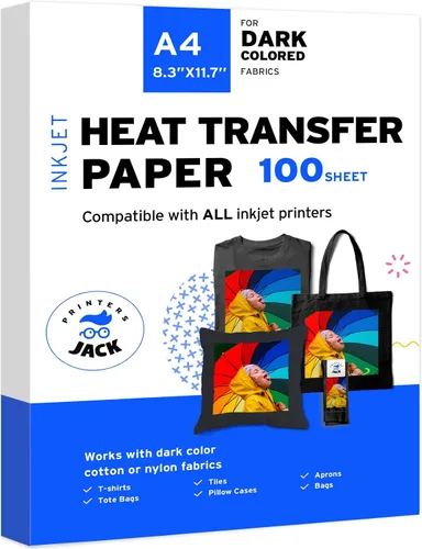 Miniatura 9 de Printers Jack - Papel termotransferible para tela oscura y clara, paquete de 10 hojas para tela oscura + 10 hojas para tela clara, papel