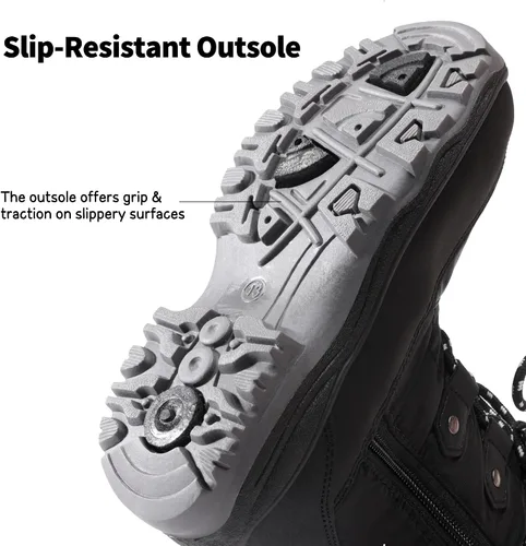Miniatura 3 de DREAM PAIRS Botas de nieve de invierno antideslizantes con forro de piel sintética hasta la rodilla para niños y niñas