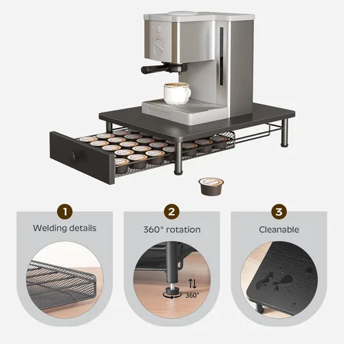 Miniatura 5 de YATINEY Soporte para cajones de cápsulas de café, cajón de cápsulas de café para taza K, organizador de almacenamiento de cápsulas de café de Negro