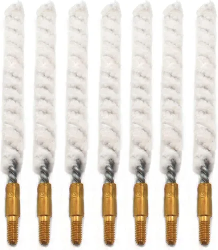 Paquete de 10 cepillos para trapeadores de algodón con orificio de limpieza de pistola 8-32, 5-16 o 5-40 roscados (calibre .177)