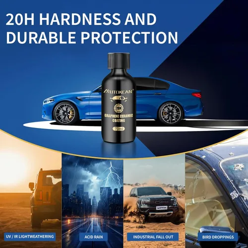 Miniatura 2 de Recubrimiento de cerámica de grafeno (70ml), kit avanzado de recubrimiento cerámico 20H para autos, nano recubrimiento de grafeno de alto brillo