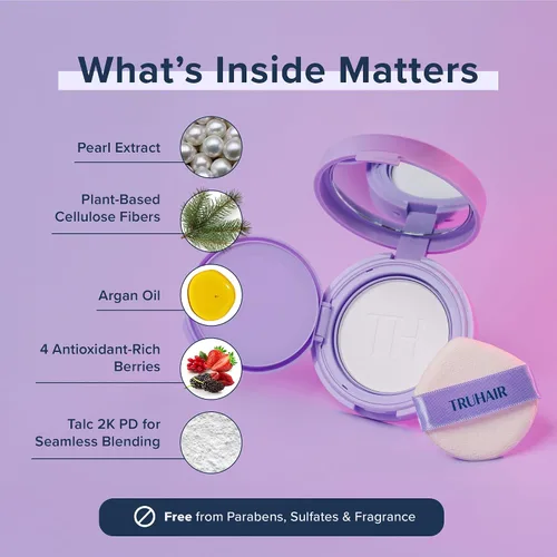 Miniatura 8 de TRUHAIR Polvo prensado para cubrir raíces y cuero cabelludo, compacto, impermeable, cobertura ligera del cabello y encubrimiento de puntos calvos