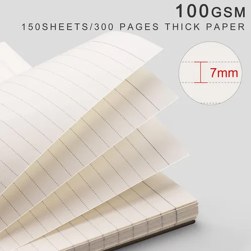 Miniatura 3 de EMSHOI Cuaderno de espiral A4, 11.2" X 8.27", diario rayado universitario, 300 páginas/150 hojas, páginas perforadas fáciles de rasgar, papel grueso