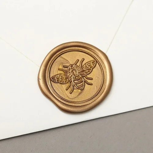 Miniatura 4 de Conjunto de sello Uniqoo con diseño de abeja y barras de cera Sello de sellado de abeja