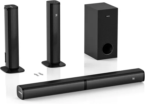 Miniatura 8 de Barra de sonido 2.1 para Smart TV con subwoofer integrado, 6 niveles de mejora de voz, altavoces de barra de sonido de TV pequeños de 15 pulgadas