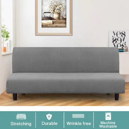 Miniatura 2 de Turquoize Funda elástica para futón, funda de sofá sin brazos, funda para sofá cama, funda de sofá futón, protector de muebles con parte inferior
