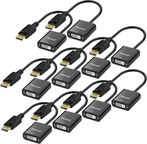 Miniatura 9 de Adaptador DisplayPort (DP) a DVI de Moread, adaptador de puerto de pantalla chapado en oro a DVI-D (macho a hembra) compatible con computadora