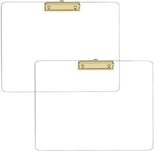 Miniatura 8 de JIARI Paquete de 4 portapapeles de acrílico transparente para oficina, tamaño A4, 8.6 x 12.2 pulgadas (negro, 4 unidades)