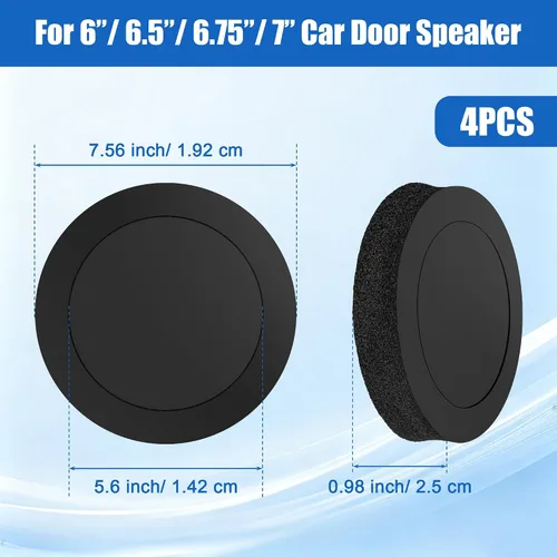 Miniatura 2 de Potenciador de altavoz de espuma de 6.5 pulgadas, 4 anillos rápidos de altavoz autoadhesivo, kit universal de bloqueo de graves de esponja de alto