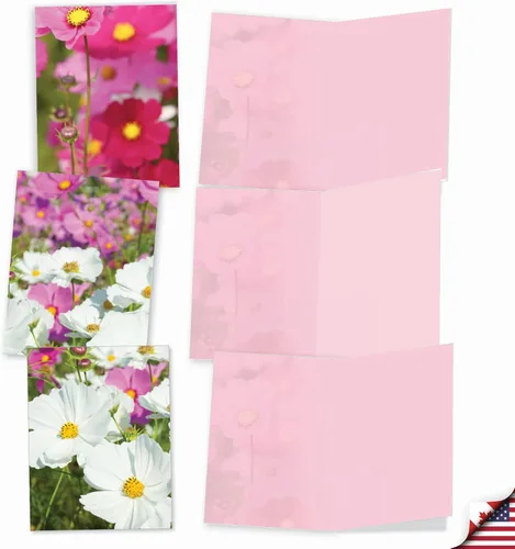 Miniatura 4 de The Best Card Company - 10 tarjetas de notas en blanco con flores (4 x 5.12 pulgadas) - Tarjetas de notas florales, surtido en caja para todas